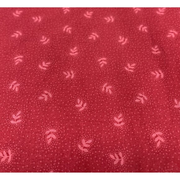 Red Cotton Fabric with Leaf Pattern 27" X 42" For Crafting & Sewing Projects - Picture 1 of 4